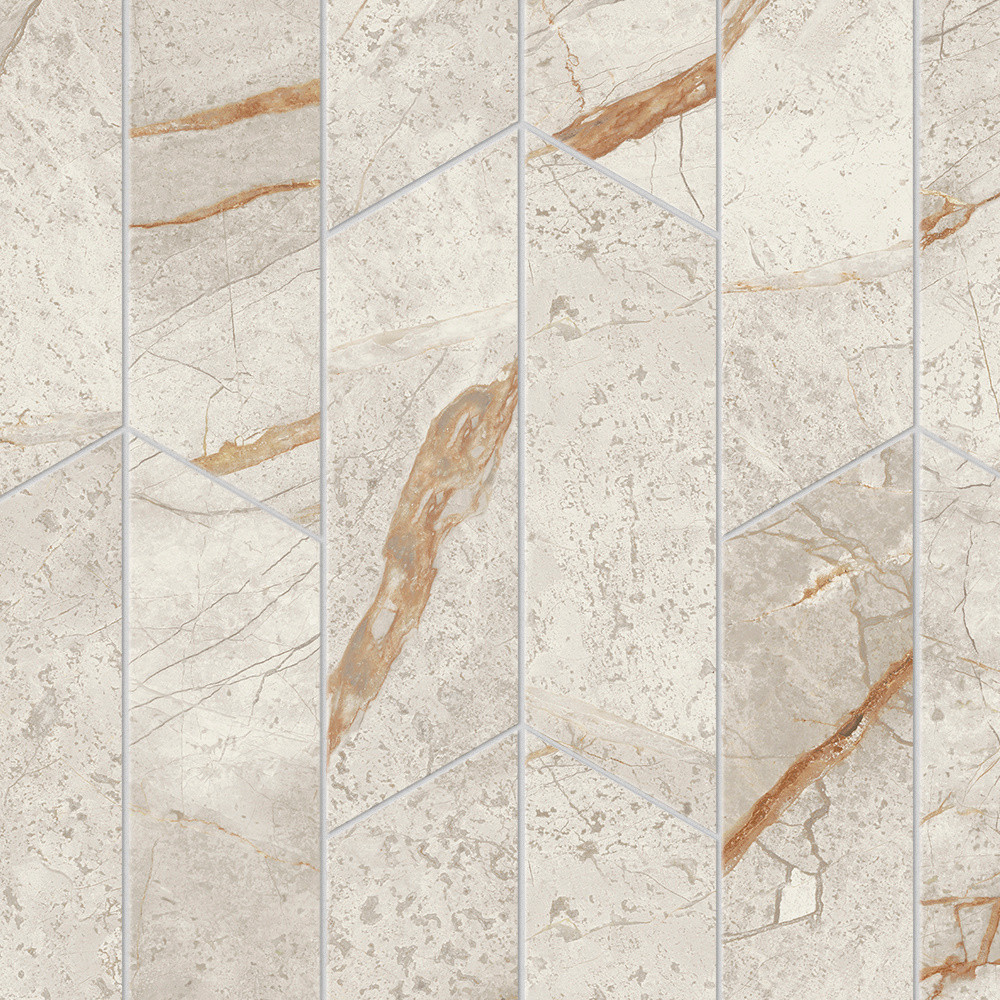Marvel Diva White Everest Mosaico Chevron  Velvet 